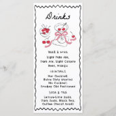 モダンで遊び心のある手描きのディナー&ドリンク メニュー (裏面)