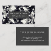 モダンで鋭く黒い灰色および白い幾何学的 名刺 (正面/裏面)