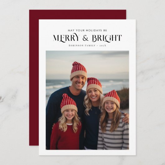 モダンで陽気なクリスマスカード シーズンカード (正面/裏面)