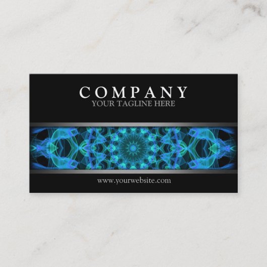 モダンで青いくらげの曼荼羅 名刺 (正面)