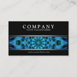 モダンで青いくらげの曼荼羅 名刺