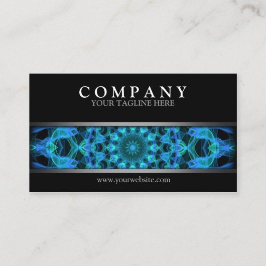 モダンで青いくらげの曼荼羅 名刺 (正面)