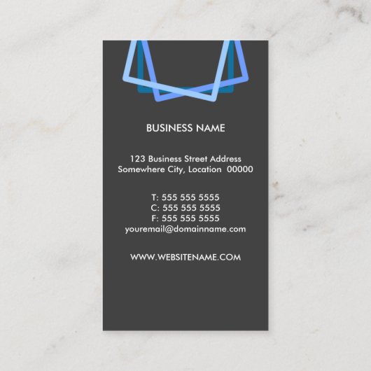 モダンで青いプロフェッショナル 名刺 (裏面)