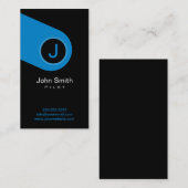 モダンで青いモノグラムのパイロットまたは飛行士の名刺 名刺 (正面/裏面)