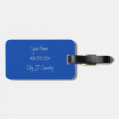 モダンで青いヤナギの荷物のラベル ラゲッジタグ (裏面横)