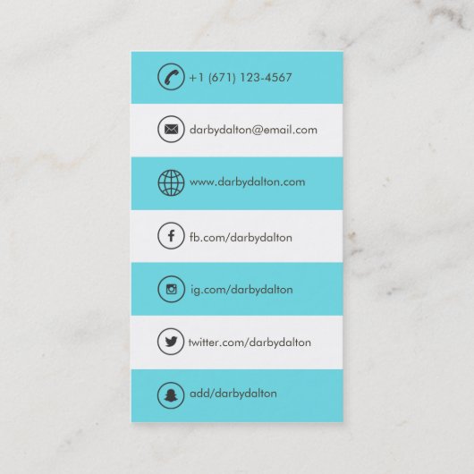 モダンで青いロゴ社会的な媒体の名刺 名刺 (裏面)