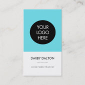 モダンで青いロゴ社会的な媒体の名刺 名刺 (正面)