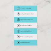 モダンで青い写真社会的な媒体の名刺 名刺 (裏面)