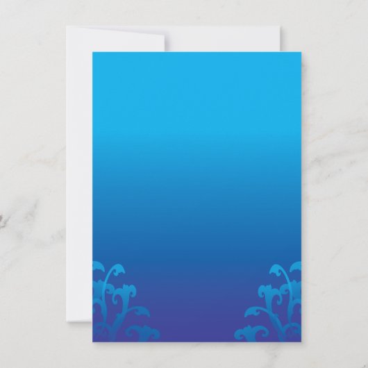 モダンで青い勾配の華麗さの結婚式招待状 招待状 (裏面)