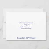 モダンで青い大理石の海のグラデーションなバー（ユダヤ教の）バル・ミツバー サンキューカード (裏面)