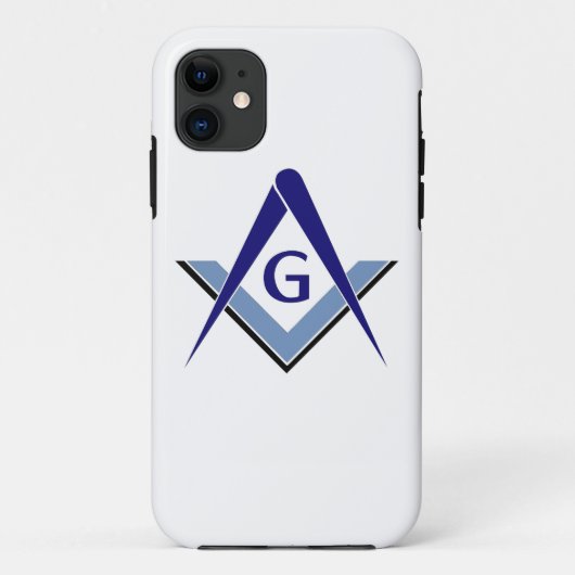 モダンで青い正方形及びコンパス Case-Mate iPhoneケース (裏面)