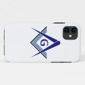 モダンで青い正方形及びコンパス Case-Mate iPhoneケース (裏面(横))