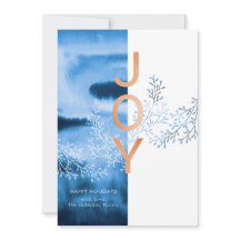 モダンで青い水彩画のクリスマスの喜び