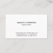 モダンで青い水彩画のストライプなシマウマパターン金ゴールド 名刺 (裏面)