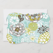 モダンで青い花の十字の男の子の洗礼の招待状 招待状 (裏面)