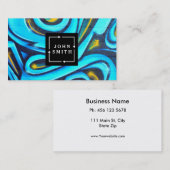 モダンで青い落書きのカッコいいの抽象美術 名刺 (正面/裏面)