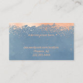 モダンで青およびばら色の金ゴールドの名刺 名刺 (裏面)