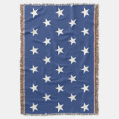 モダンで青および白い星パターン スローブランケット (正面縦)