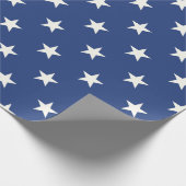 モダンで青および白い星パターン ラッピングペーパー (角)