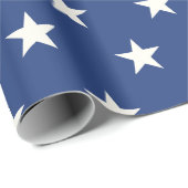 モダンで青および白い星パターン ラッピングペーパー (ロールコーナー)