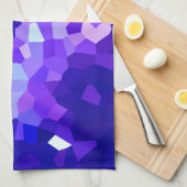 モダンで青および紫色のステンドグラスの海のモザイク キッチンタオル (四つ折り)