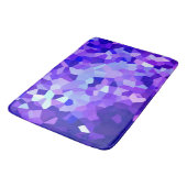 モダンで青および紫色のステンドグラスピクセルモザイク バスマット (アングル)