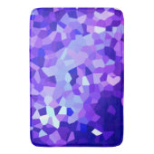 モダンで青および紫色のステンドグラスピクセルモザイク バスマット (正面縦)