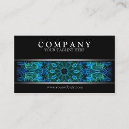 モダンで青および緑の宝石の曼荼羅 名刺