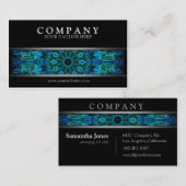 モダンで青および緑の宝石の曼荼羅 名刺 (正面/裏面)