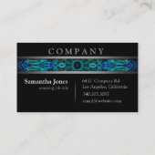 モダンで青および緑の宝石の曼荼羅 名刺 (裏面)