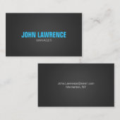 モダンで青く、ダークグレーの名刺 名刺 (正面/裏面)