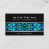 モダンで青及び緑の宝石の曼荼羅 名刺 (正面)