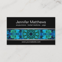 モダンで青及び緑の宝石の曼荼羅 名刺