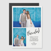 モダンで風変わりな|は2つの写真の結婚式感謝していしています (正面/裏面)