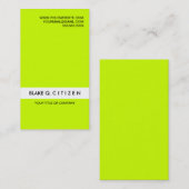 モダンで騒々しいネオン緑の名刺 名刺 (正面/裏面)