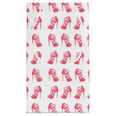 モダンで魅力的な珊瑚のピンクのハイヒール スモールペーパーバッグ (裏面)