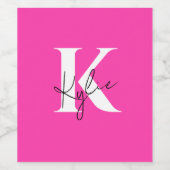 モダンで鮮やかなオリジナルイニシャルネーム - ワインラベル (シングルラベル)