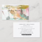 モダンで鮮やかなブラシの打撃及び金ゴールドのグリッター 名刺 (正面/裏面)