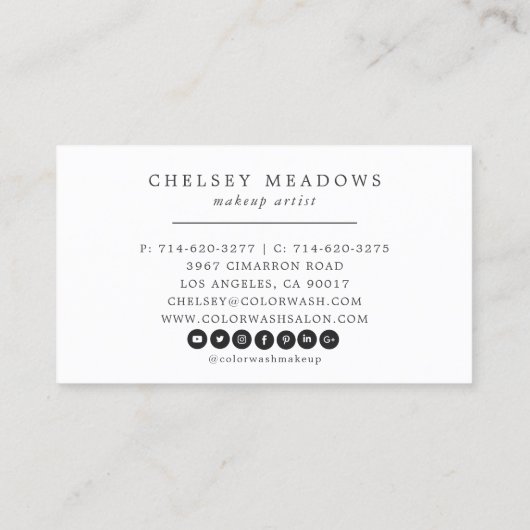 モダンで鮮やかなブラシの打撃及び金ゴールドのグリッター 名刺 (裏面)