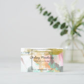 モダンで鮮やかなブラシの打撃及び金ゴールドのグリッター 名刺 (スタンド正面)