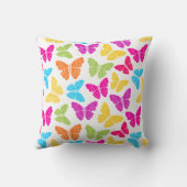 モダンで鮮やかな虹色の蝶のキュートなパターン クッション (裏面)