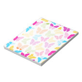 モダンで鮮やかな虹色の蝶のキュートなパターン ノートパッド (回転)