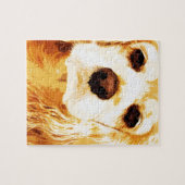 モダンで黄色いアメリカン・コッカー・スパニエル ジグソーパズル (横)