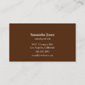 モダンで黄色いクロッカスの曼荼羅の茶色 名刺 (裏面)