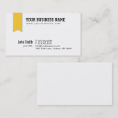 モダンで黄色いリボンヘッダーの名刺 名刺 (正面/裏面)