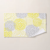 モダンで黄色い灰色の花の浴室の装飾 バスタオルセット (ハンドタオル)