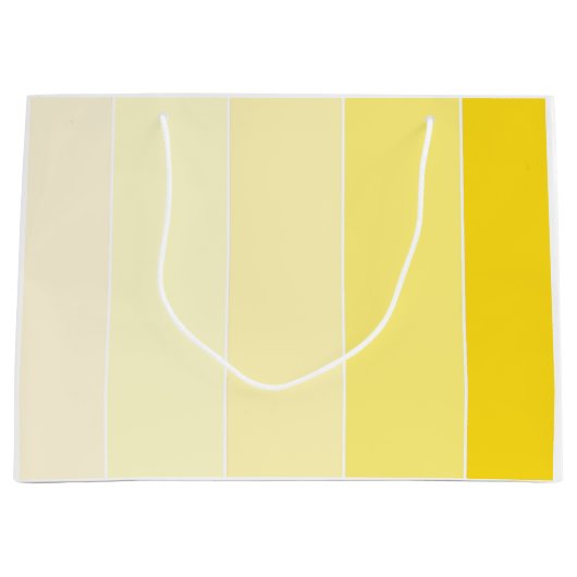 モダンで黄色い白のストライプのスタイリッシュなテンプレート ラージペーパーバッグ (正面)
