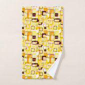 モダンで黄色及び黒く抽象的なスタイル バスタオルセット (ハンドタオル)