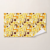 モダンで黄色及び黒く抽象的なスタイル バスタオルセット (ハンドタオル)