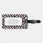 モダンで黒いギリシャ人の鍵幾何学的なパターンモノグラム ラゲッジタグ (裏面横)